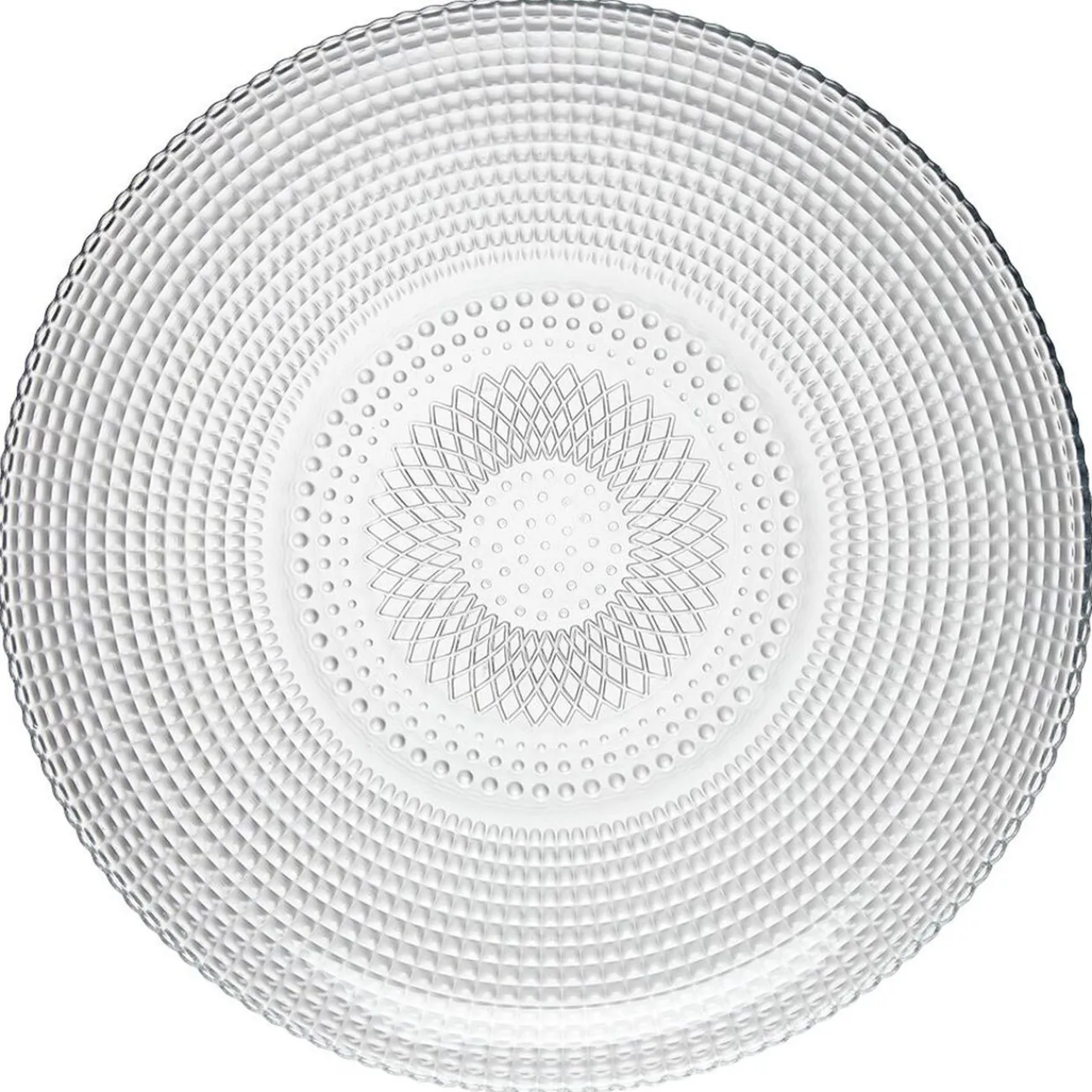 Gifi Assiette plate ronde effet relief blanc transparent Ø26,8 cm