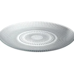 Gifi Assiette plate ronde effet relief blanc transparent Ø26,8 cm