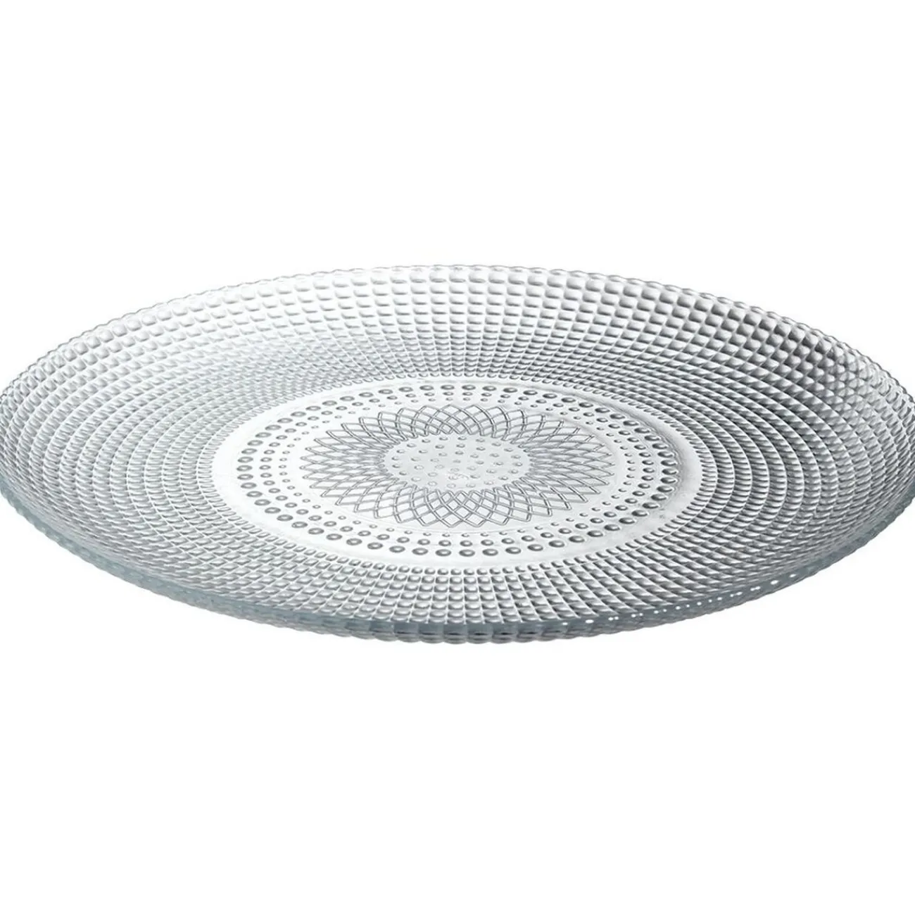 Gifi Assiette plate ronde effet relief blanc transparent Ø26,8 cm