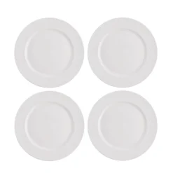 Gifi Assiette plate ronde embossée blanche x4