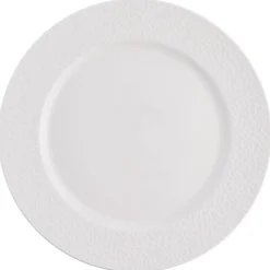Gifi Assiette plate ronde embossée blanche x4
