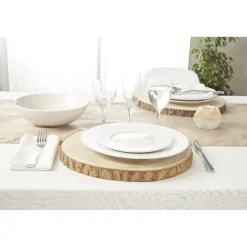 Gifi Assiette plate ronde embossée blanche x4