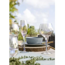 Gifi Assiette plate ronde en grès reliefbleu