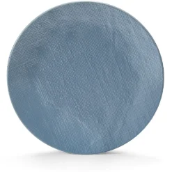 Gifi Assiette plate ronde en grès reliefbleu
