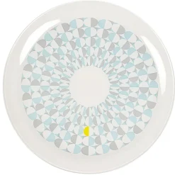Gifi Assiette plate ronde en verre Boreas motif géométrique