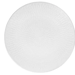 Gifi Assiette plate ronde faïence design Zebra uni blanc
