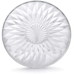 Gifi Assiette plate ronde fleur géométrique verre transparent