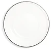 Gifi Assiette plate ronde liseré noir verre transparent Ø26cm