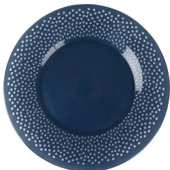 Gifi Assiette plate ronde Luminarc Bulla bleu nuit bord large