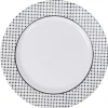 Gifi Assiette plate ronde Luminarc rebord noir pois blancs Tiago