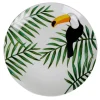 Gifi Assiette plate ronde motif feuillage toucan jungle tropical