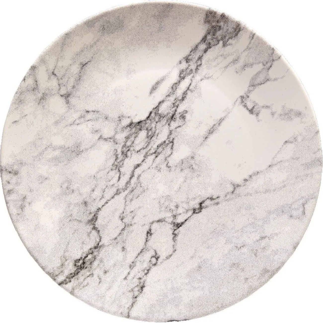 Gifi Assiette plate ronde motif marbre gris et blanc