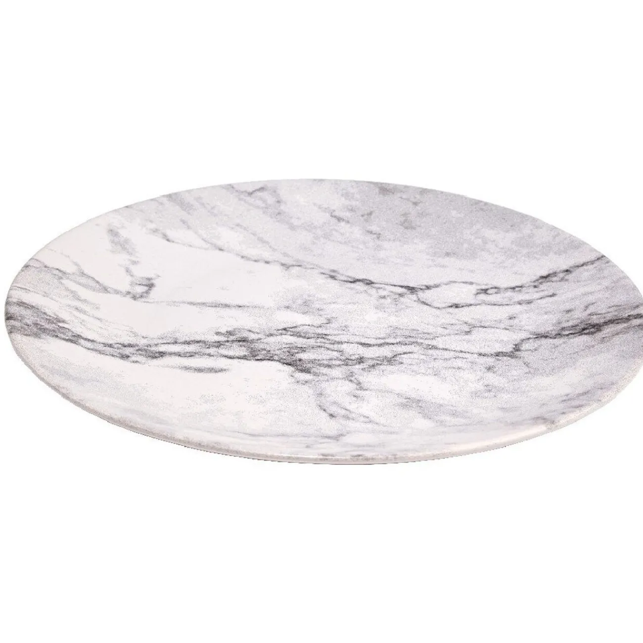 Gifi Assiette plate ronde motif marbre gris et blanc