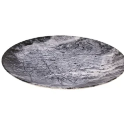 Gifi Assiette plate ronde motif ardoise gris et noir