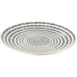 Gifi Assiette plate ronde motif géométrique noir et blanc