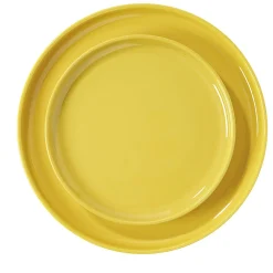 Gifi Assiette plate ronde Oslo jaune moutarde