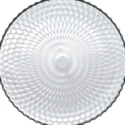Gifi Assiette plate ronde Pampilles blanc transparent Ø 25 cm