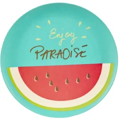 Gifi Assiette plate ronde pastèque Enjoy Paradise en plastique