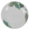 Gifi Assiette plate ronde style tropical jungle motif feuillage