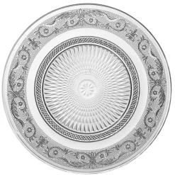 Gifi Assiette plate ronde transparente ciselée