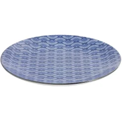 Gifi Assiette plate style japonais porcelaine bleu blanc