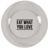 Gifi Assiette plate transparente design "eat what you love"