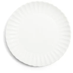 Gifi Assiette plate Venise rebord ondulé faïence blanc Ø26cm