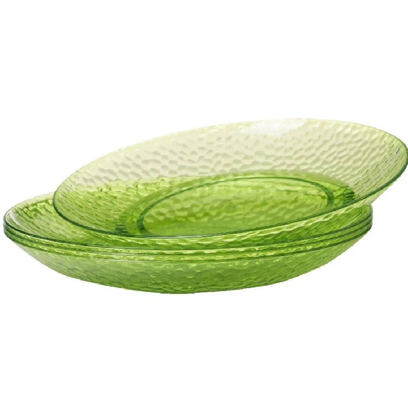 Gifi Assiette plate verte martelé x4