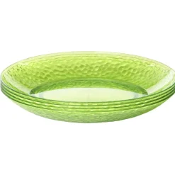 Gifi Assiette plate verte martelé x4