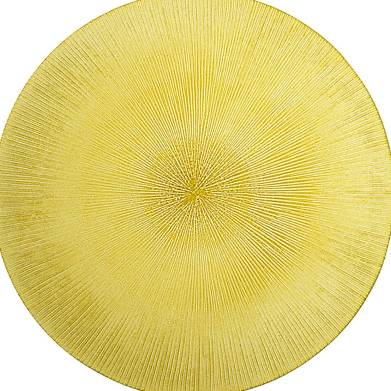 Gifi Assiette plate verte verre strié