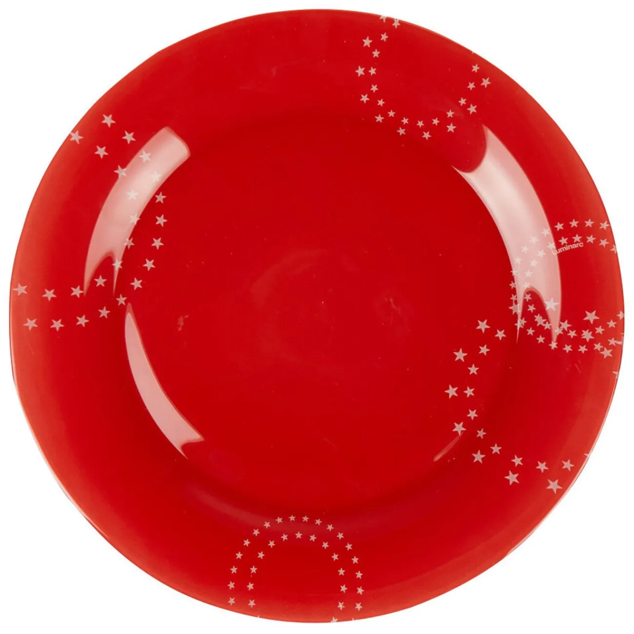 Gifi Assiette plate Zana rouge motifs étoiles blanches