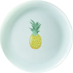 Gifi Assiette ronde en plastique décor ananas