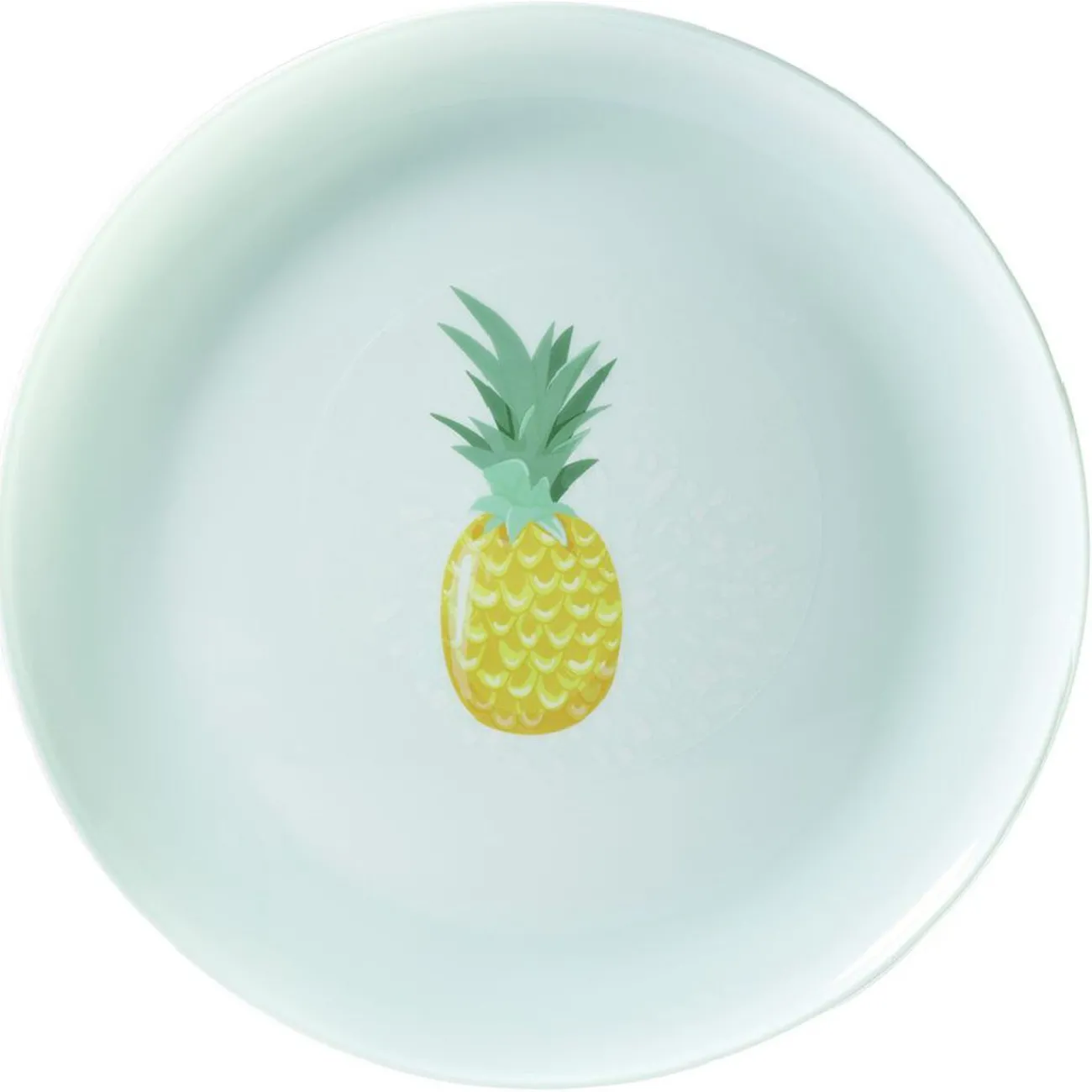 Gifi Assiette ronde en plastique décor ananas