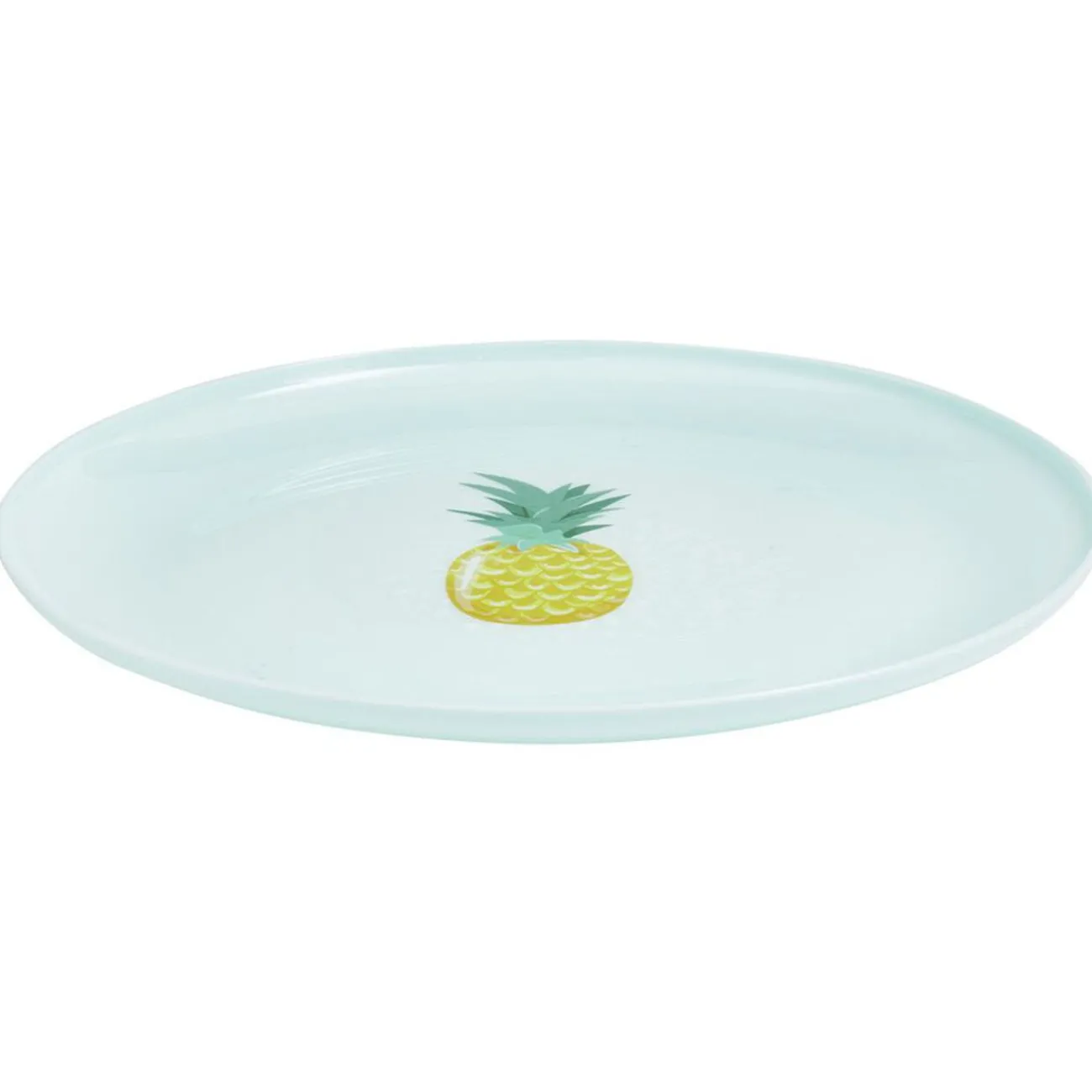 Gifi Assiette ronde en plastique décor ananas
