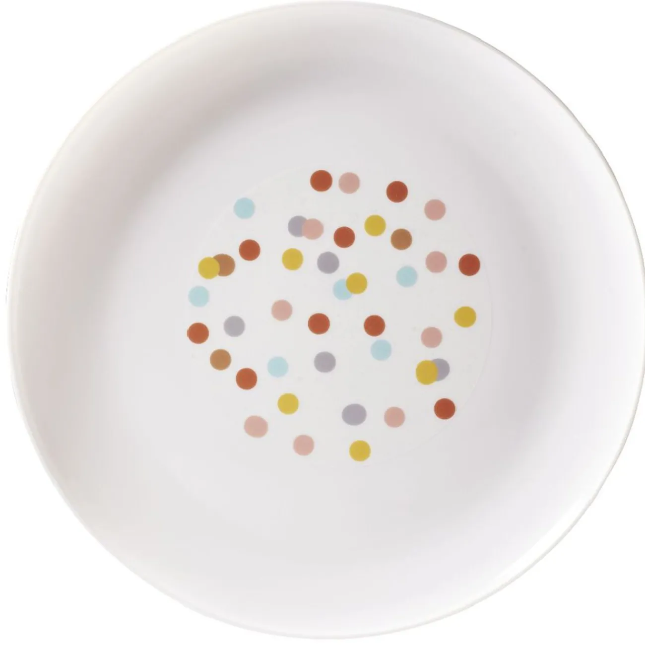 Gifi Assiette ronde en plastique décor pois multicolore