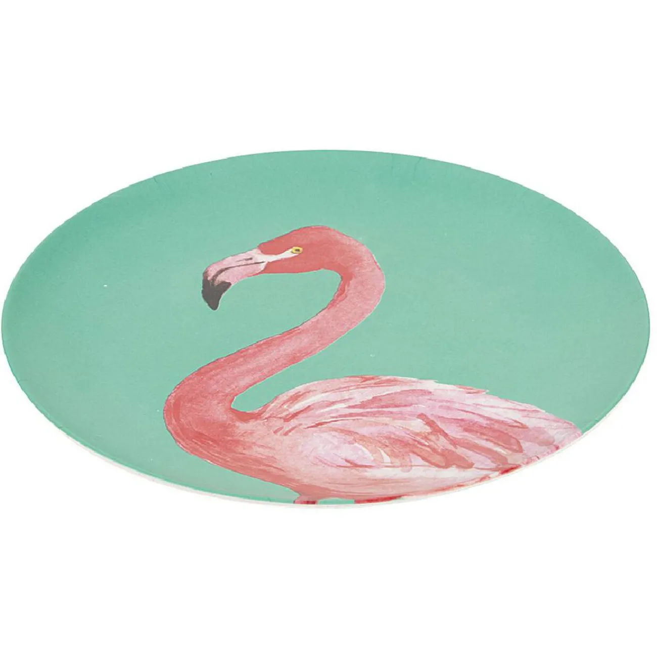 Gifi Assiette ronde en résine mélaminée design exotique