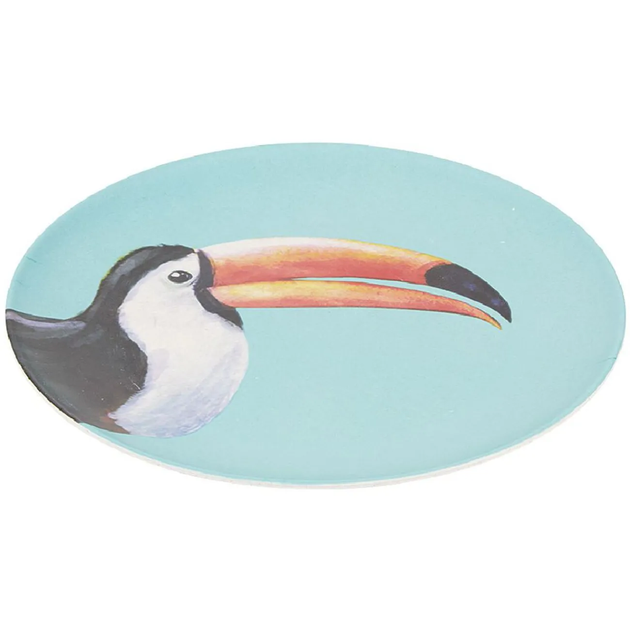 Gifi Assiette ronde en résine mélaminée design exotique