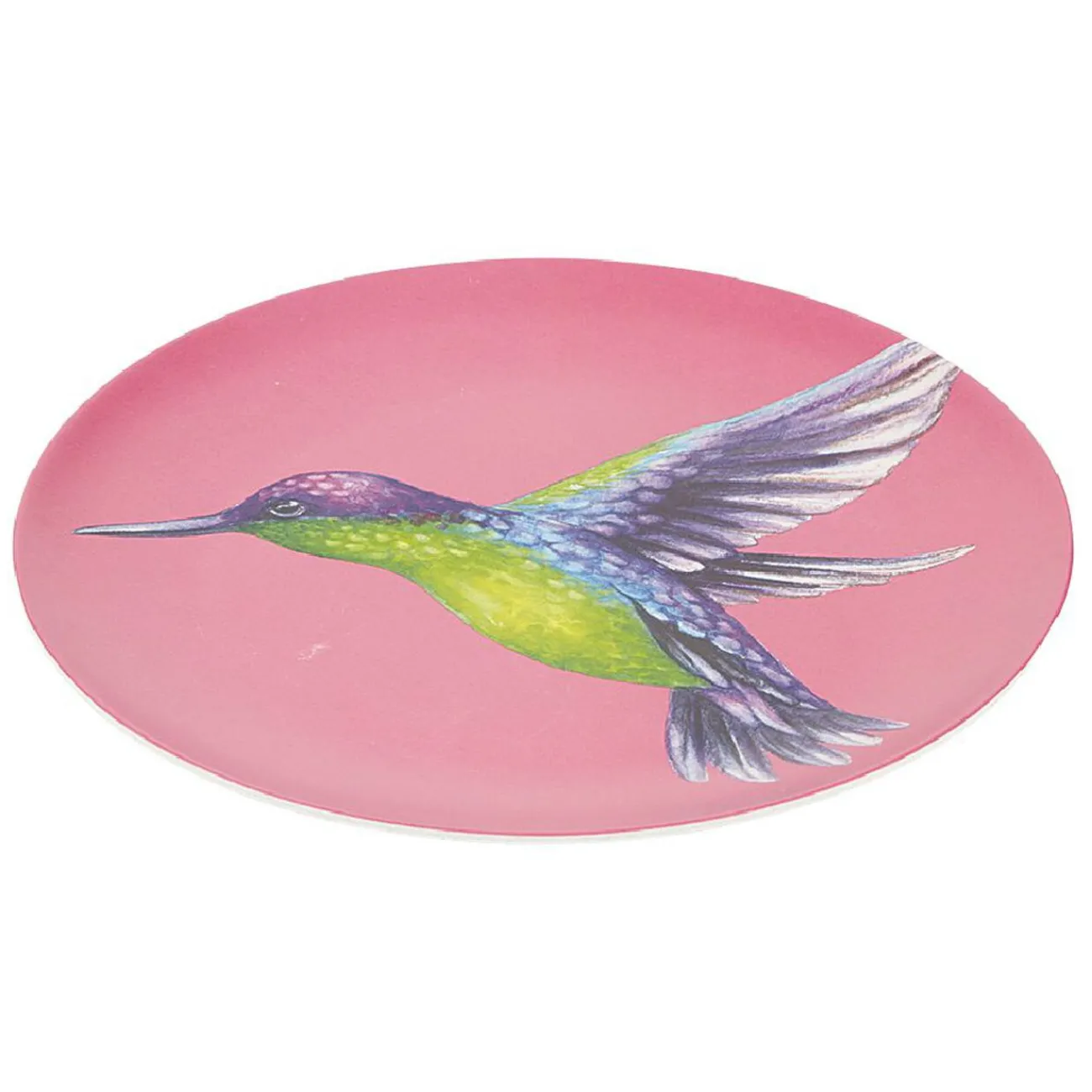 Gifi Assiette ronde en résine mélaminée design exotique