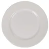 Gifi Assiette ronde plate céramique à rebord embossé uni blanc