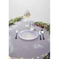 Gifi Assiette ronde plate décor ciselé design irisé