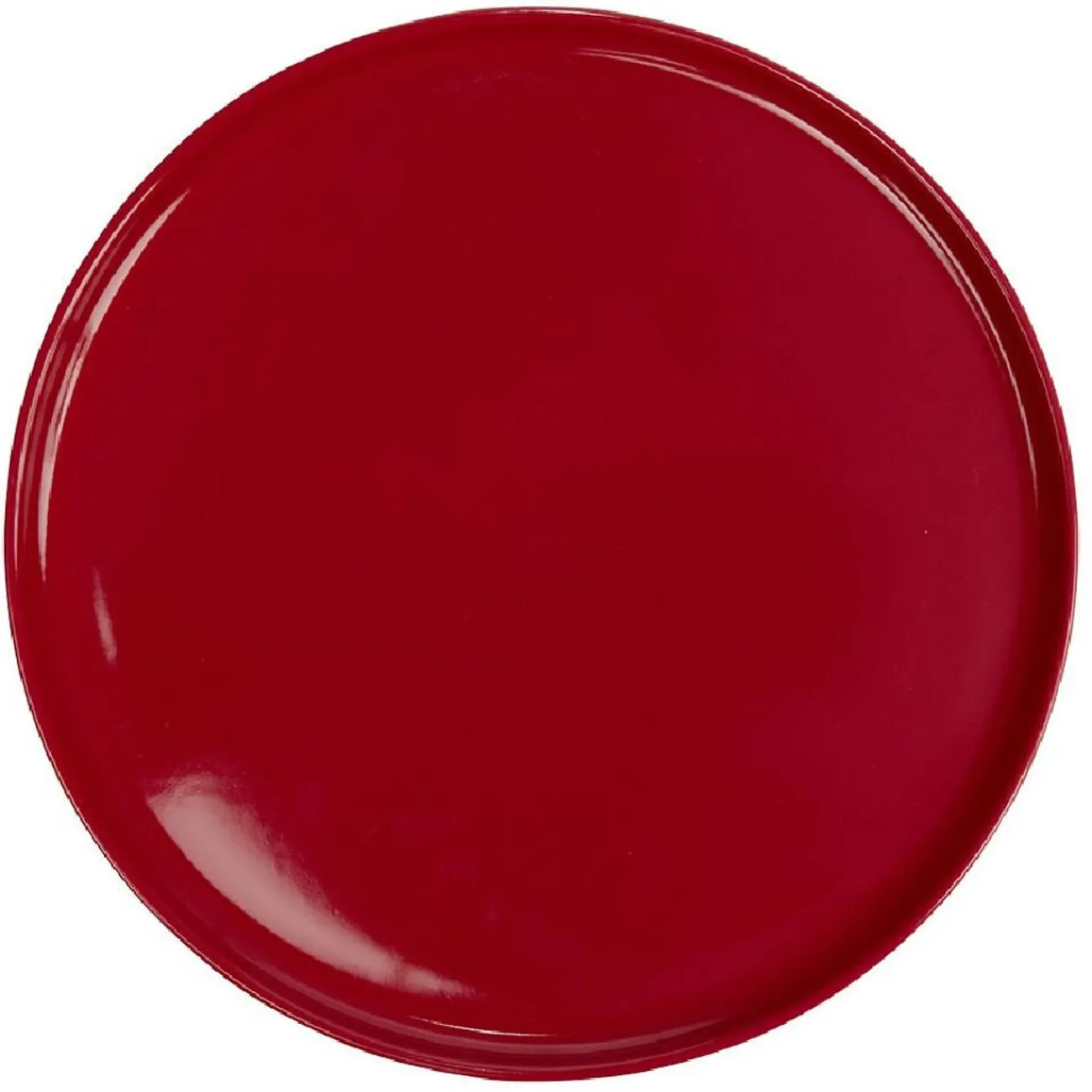 Gifi Assiette ronde plate Nordic porcelaine rouge