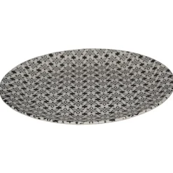 Gifi Assiette ronde plate petits motifs noir blanc