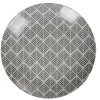 Gifi Assiette ronde plate porcelaine zig zag blanc gris