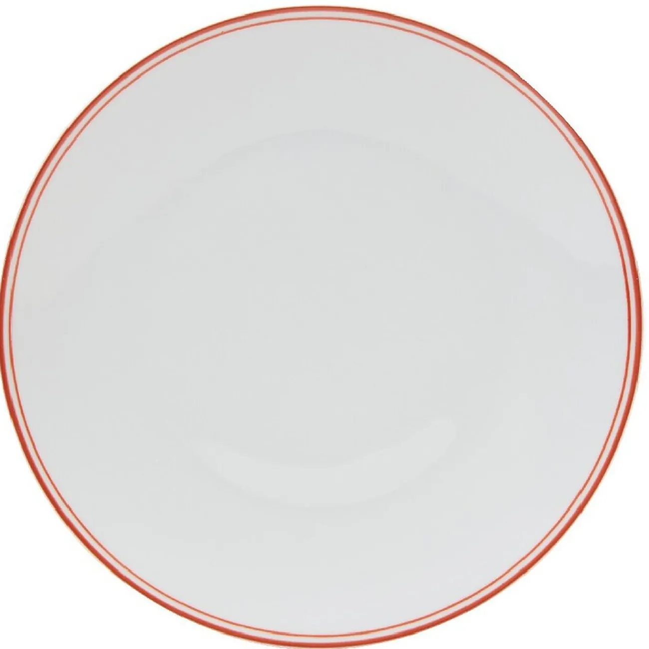 Gifi Assiette ronde plate porcelaine blanc avec bord coloré x4