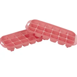 Gifi Bac à glaçons en plastique rose 18 compartiments x2