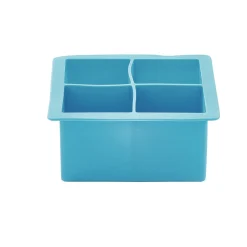 Gifi Bac à glaçons XXL 4 compartiments silicone bleu