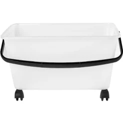 Gifi Entretien Du Linge|Bac à roulettes avec anse blanc et noir 15 L