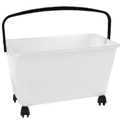 Gifi Entretien Du Linge|Bac à roulettes avec anse blanc et noir 15 L