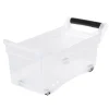 Gifi Rangement|Bac de rangement à roulettes transparent 12L