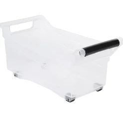 Gifi Rangement|Bac de rangement à roulettes transparent 12L
